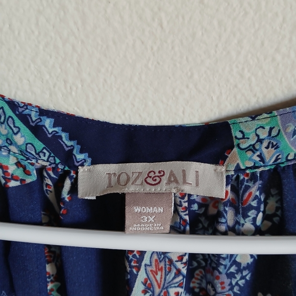 Pretty Roz & Ali Women’s 3/4 Sleeve Blouse 3X V Neck - Picture 4 of 10